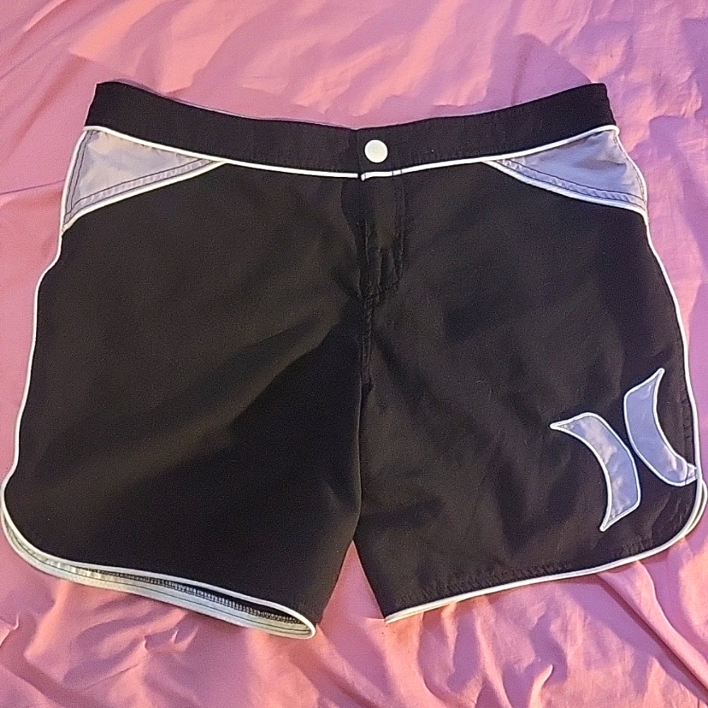 Hurley Swim Shorts Black & Purple Size 9 Like New